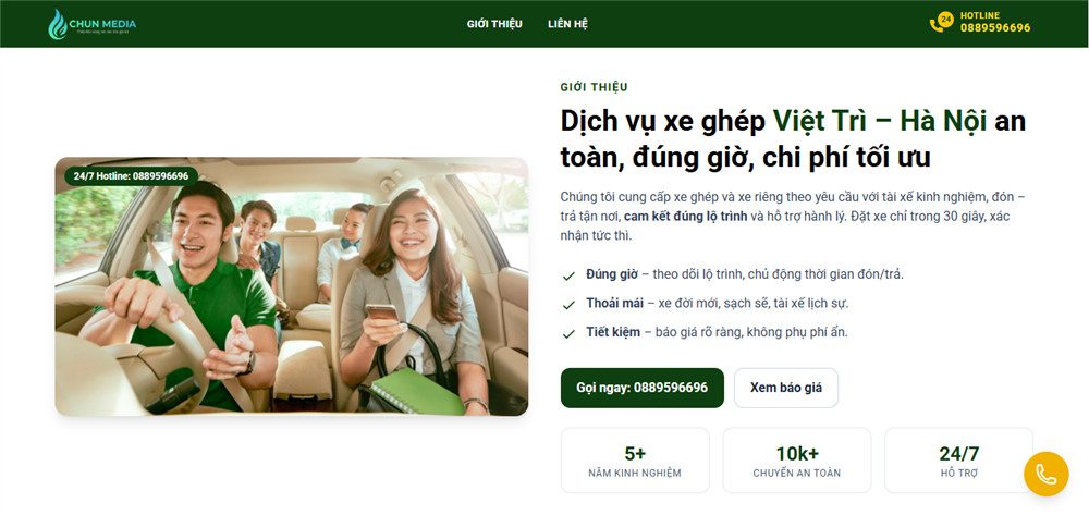 Gói Cơ Bản – Giải pháp website vận tải tiết kiệm & an toàn