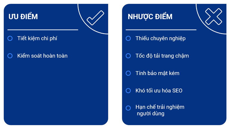 Ưu điểm- nhược điểm của tự làm Website